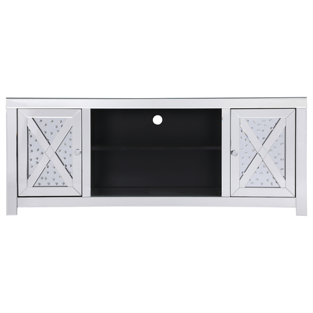 ELEGANT DECOR 59 In. Crystal Mirrored Tv Stand MF9904